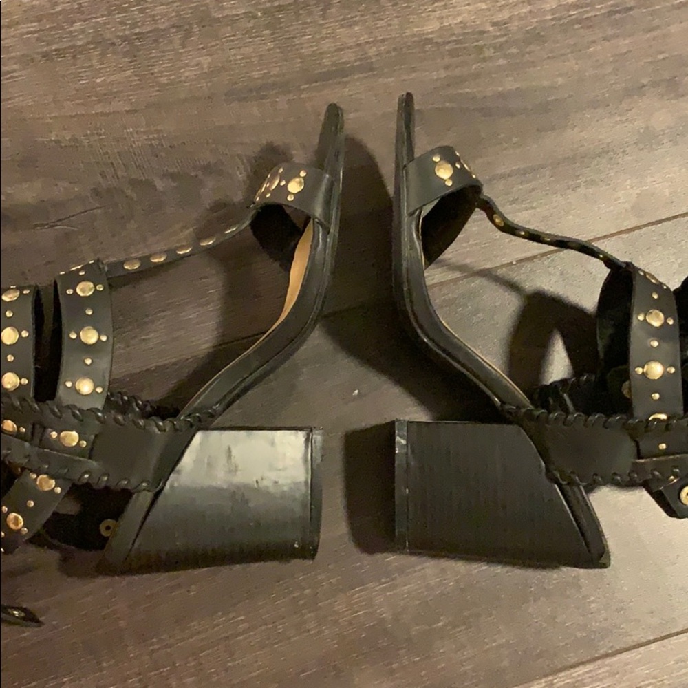 Just Fab Black Studded Sandal Heels - Picture 4 of 4